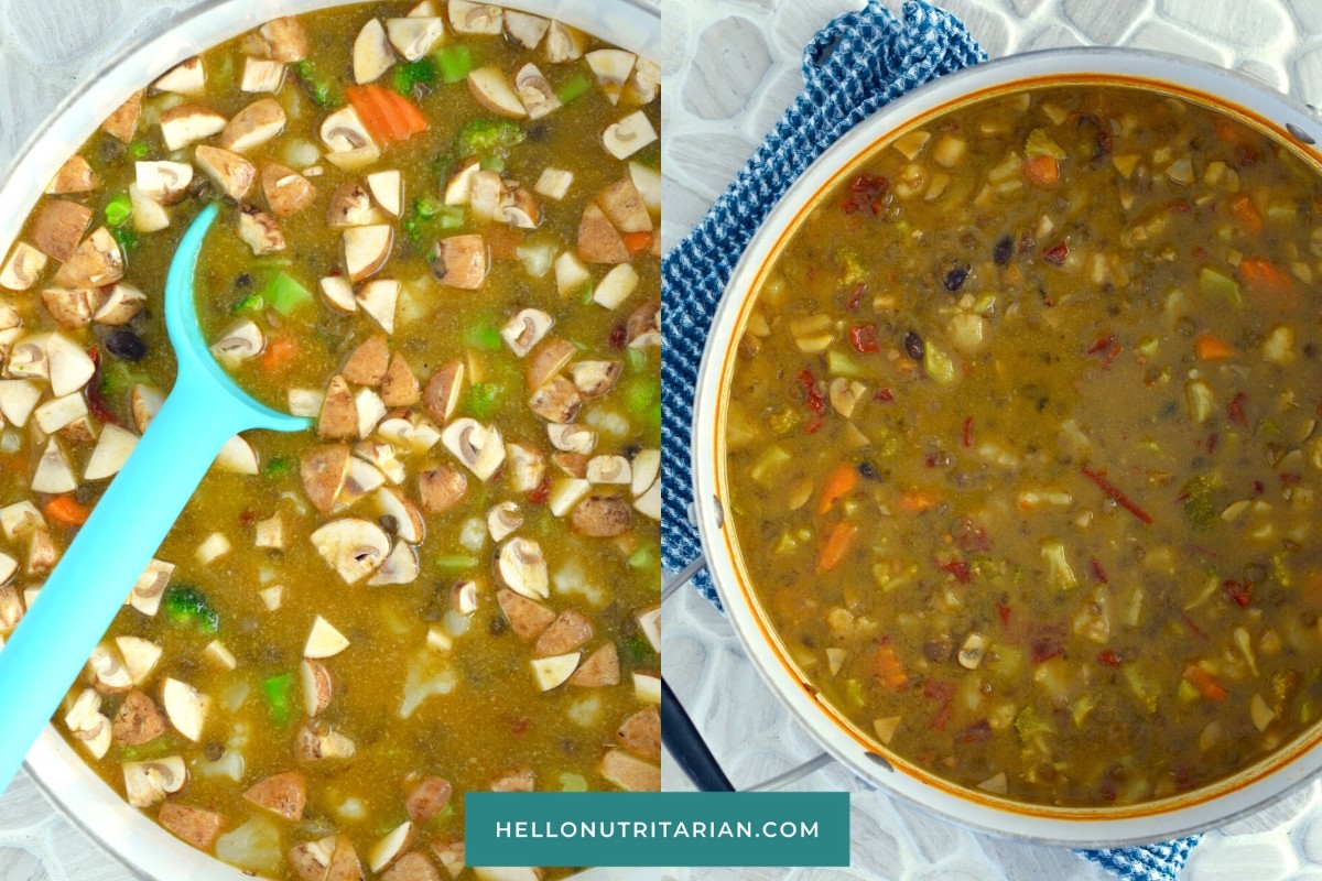Chipotle Lentil Black Bean Soup Recipe cooking process Hello Nutritarian