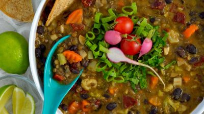 Chipotle Lentil Black Bean Soup by Hello Nutritarian Landscape Feature Image