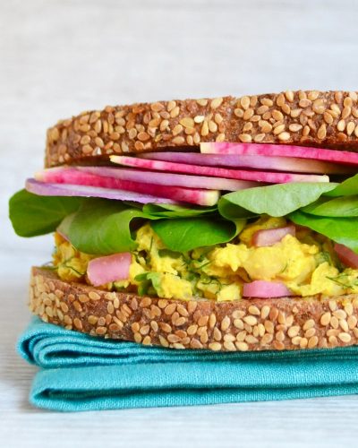 Curried Chickpea Salad Sandwich recipe oil free low sodium vegan Dr Fuhrman Eat to Live hello nutritarian