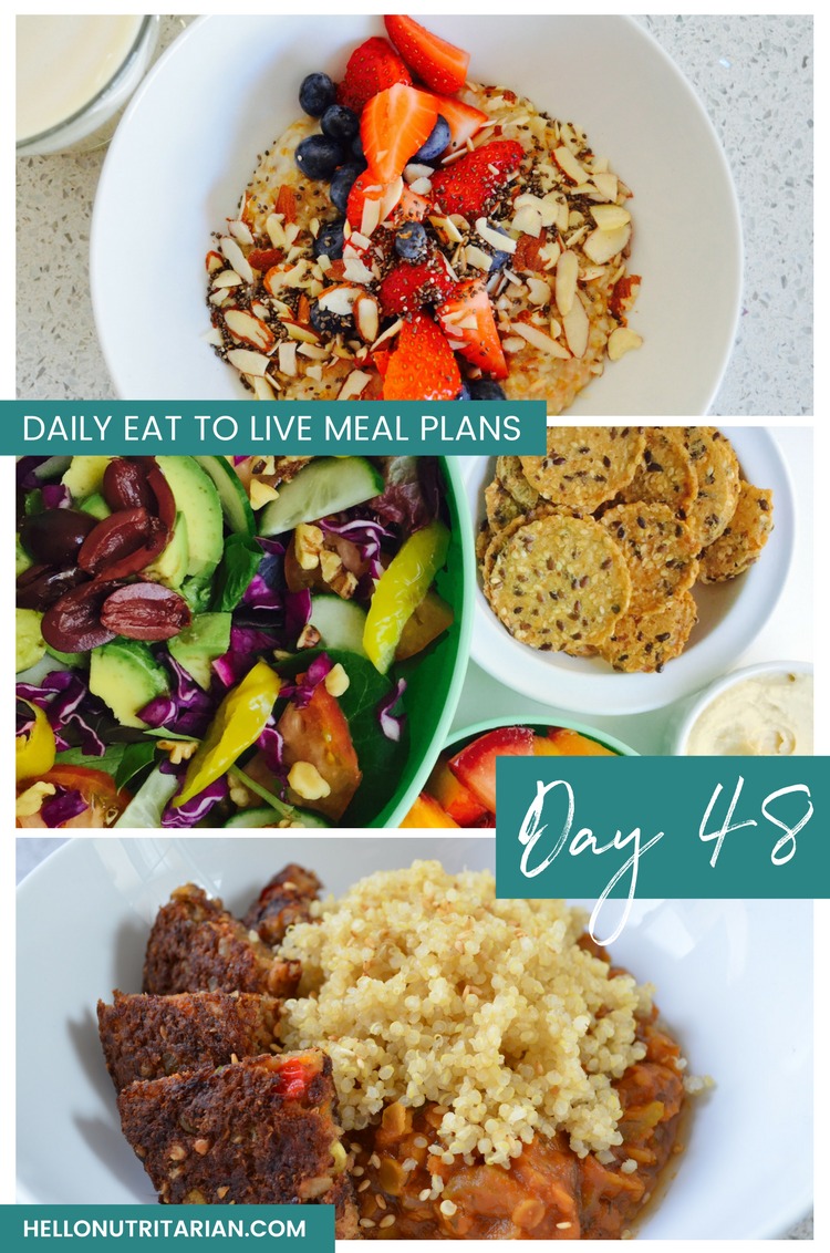 Daily Eat to Live Meal Plan Day 48 Whole Food Plant Based Diet Recipes What the Health Cowspiracy The Big Fat Truth