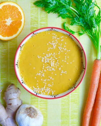 no oil salad dressing recipe no oil no added salt Dr Fuhrman Eat to Live nutritarian 6 week plan Carrot Ginger Orange dressing